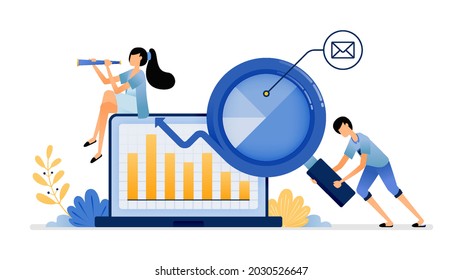 Illustration of seek and find share in new markets at company financial meetings to increase profits. Vector design can be use for website, poster, banner, flyer, mobile apps, web, social media