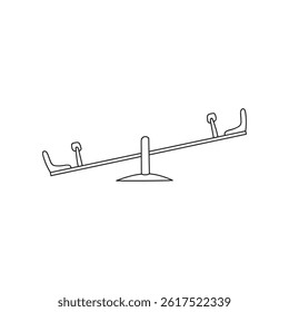 illustration of the seesaw, hand drawn concept and white background, good for coloring book.