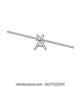 illustration of the seesaw, hand drawn concept and white background, good for coloring book.