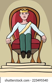 Illustration of self confidence by imaging yourself as a royal person sitting on the throne