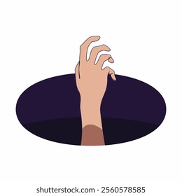 Illustration of selfcare awareness featuring a hand in dark hole