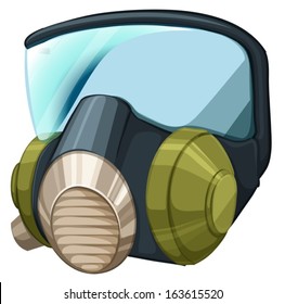 Illustration of a self-contained breathing apparatus on a white background