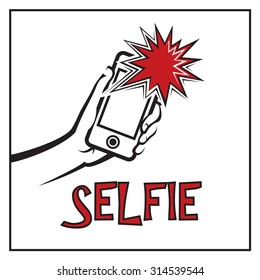 illustration of selfie on smartphone