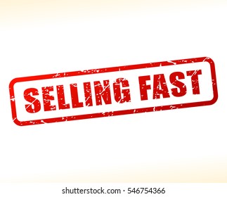 Illustration of selling fast text  on white background