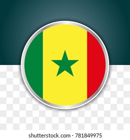 illustration of senegal flag with isolated transparent background
