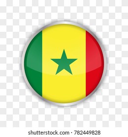 illustration of senegal flag with isolated transparent background