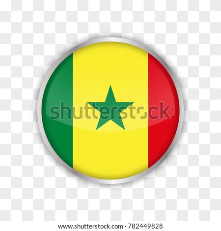 illustration of senegal flag with isolated transparent background