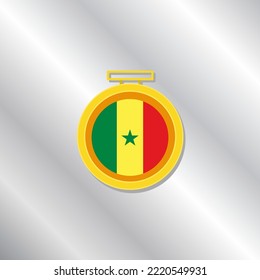 Ilustración de la plantilla de bandera del Senegal