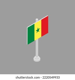 Ilustración de la plantilla de bandera del Senegal