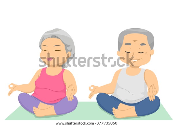 Illustration Senior Citizen Couple Relaxing While Stock Vector (Royalty ...