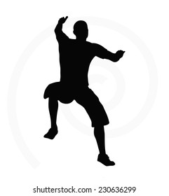 illustration of senior climber man silhouette isolated on white background  - in climbing pose
