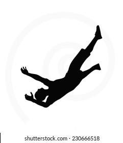 illustration of senior climber man silhouette isolated on  white background  - in climbing pose