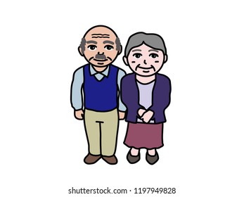 illustration of senior couple