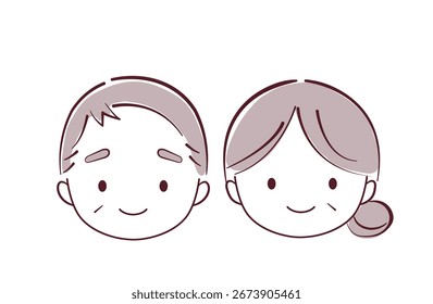 illustration of a senior couple