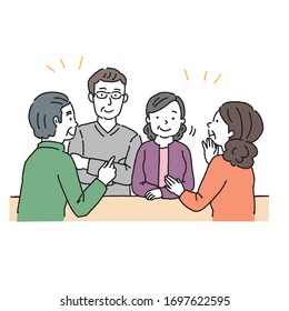 Illustration of a senior discussing