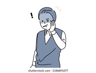 Illustration senior and facial paralysis