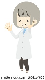 Illustration of a senior female doctor