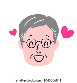 
Illustration of senior male expression