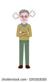 Illustration of a senior male performing a gesture