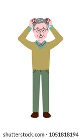 Illustration of a senior male performing a gesture