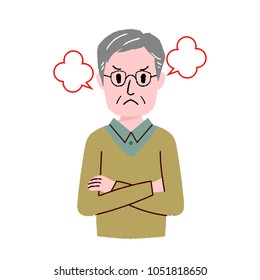 Illustration of a senior male performing a gesture