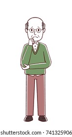 Illustration of a senior male performing a gesture