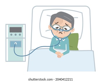 Illustration eines Senders, der Sauerstofftherapie betreibt