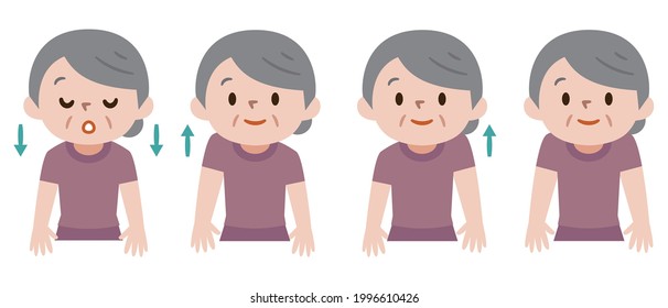 Illustration Senior Woman Taking Deep Breath Stock Vector (Royalty Free ...