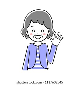 Illustration of a senior woman taking a pose