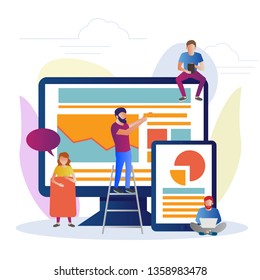 Illustration of SEO concept in flat style