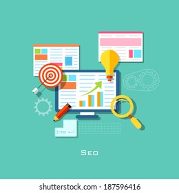 illustration of SEO concept in flat style