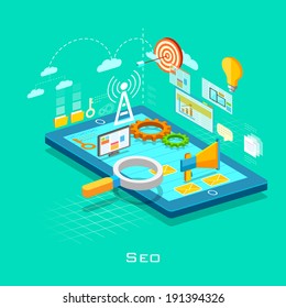 illustration of SEO concept in flat style