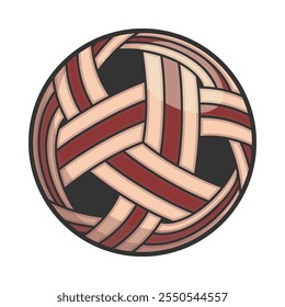 Ilustración de una bola de takraw de ratán