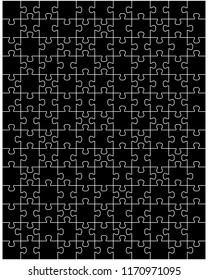 Illustration of separate parts of black puzzle