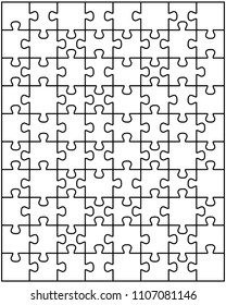 Illustration of separate parts of white puzzle