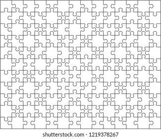 Illustration of separate parts of white puzzle