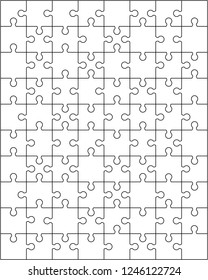 Illustration of separate parts of white puzzle