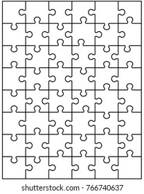 Illustration of separate parts of white puzzle