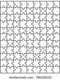 Illustration of separate parts of white puzzle