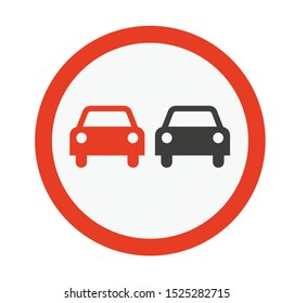 illustration separate road sign,Overtaking forbidden, vector