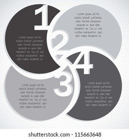 illustration of sequence numbers, numeric list of steps, vector illustration