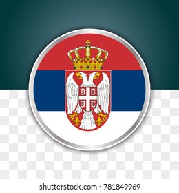 illustration of serbia flag with isolated transparent background