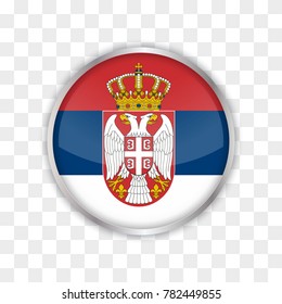 illustration of serbia flag with isolated transparent background
