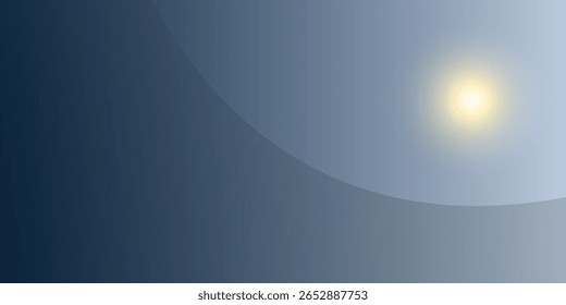 Ilustração de uma vista serena de uma lua crescente contra um céu noturno gradiente com estrelas visíveis.eps 10.