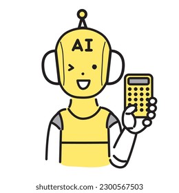 Illustration series of cute people _ AI character _ Calculation