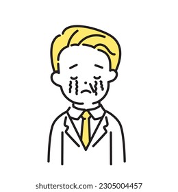 Illustration series of cute people _ office worker _ Senior_ crying