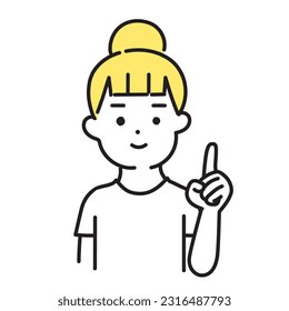 Illustration series of cute people _ casual woman_pointed