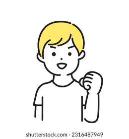 Illustration series of cute people _ casual men_Guts pose