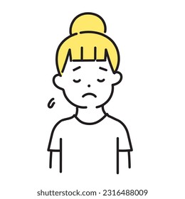 Illustration series of cute people _ casual woman_ Lowering