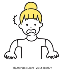 Illustration series of cute people _ casual woman_ Surprised